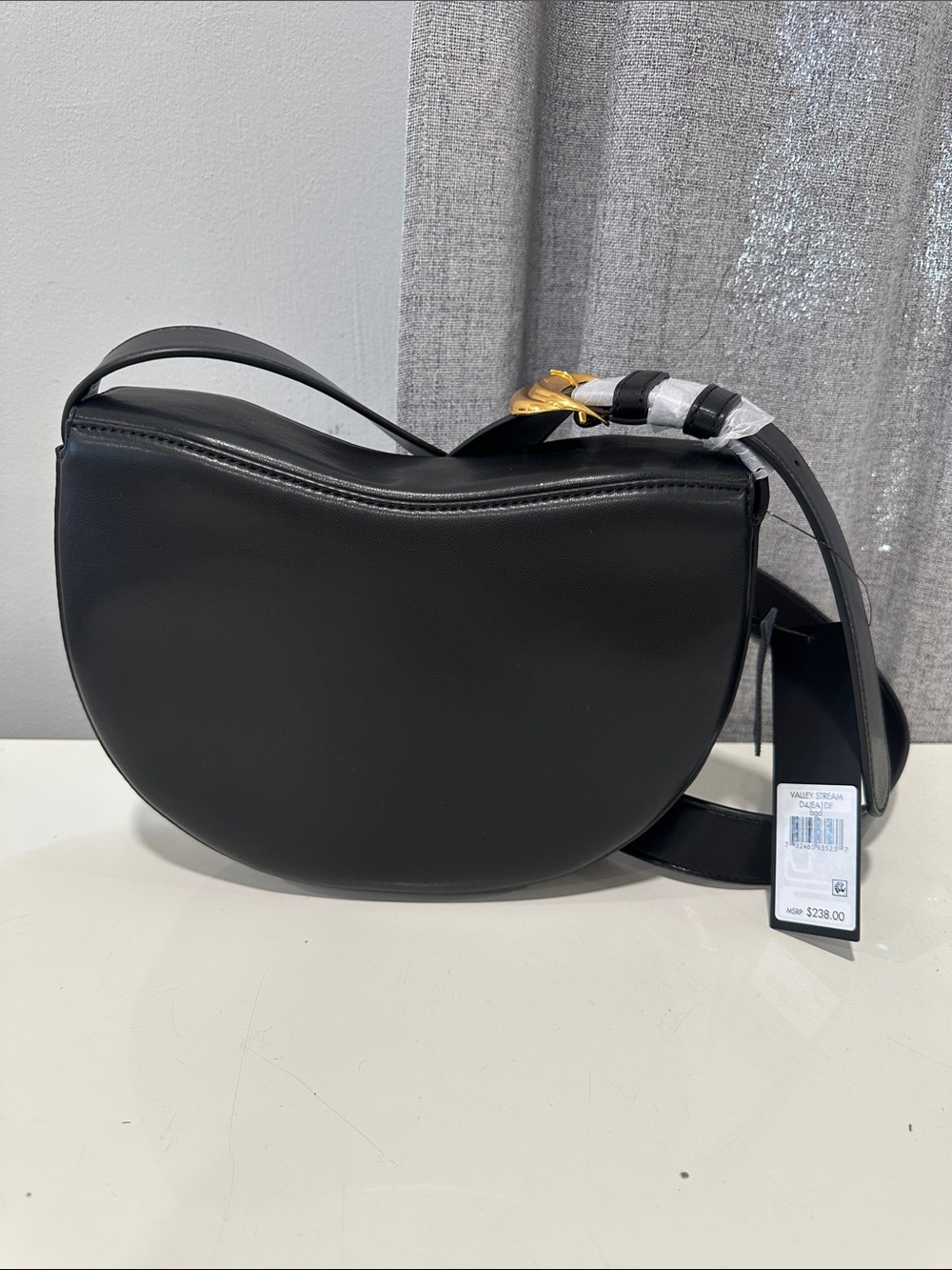 Donna Karan newyork Black Leather Crescent Shoulder /crossbody bag with dust bag - Picture 8 of 14